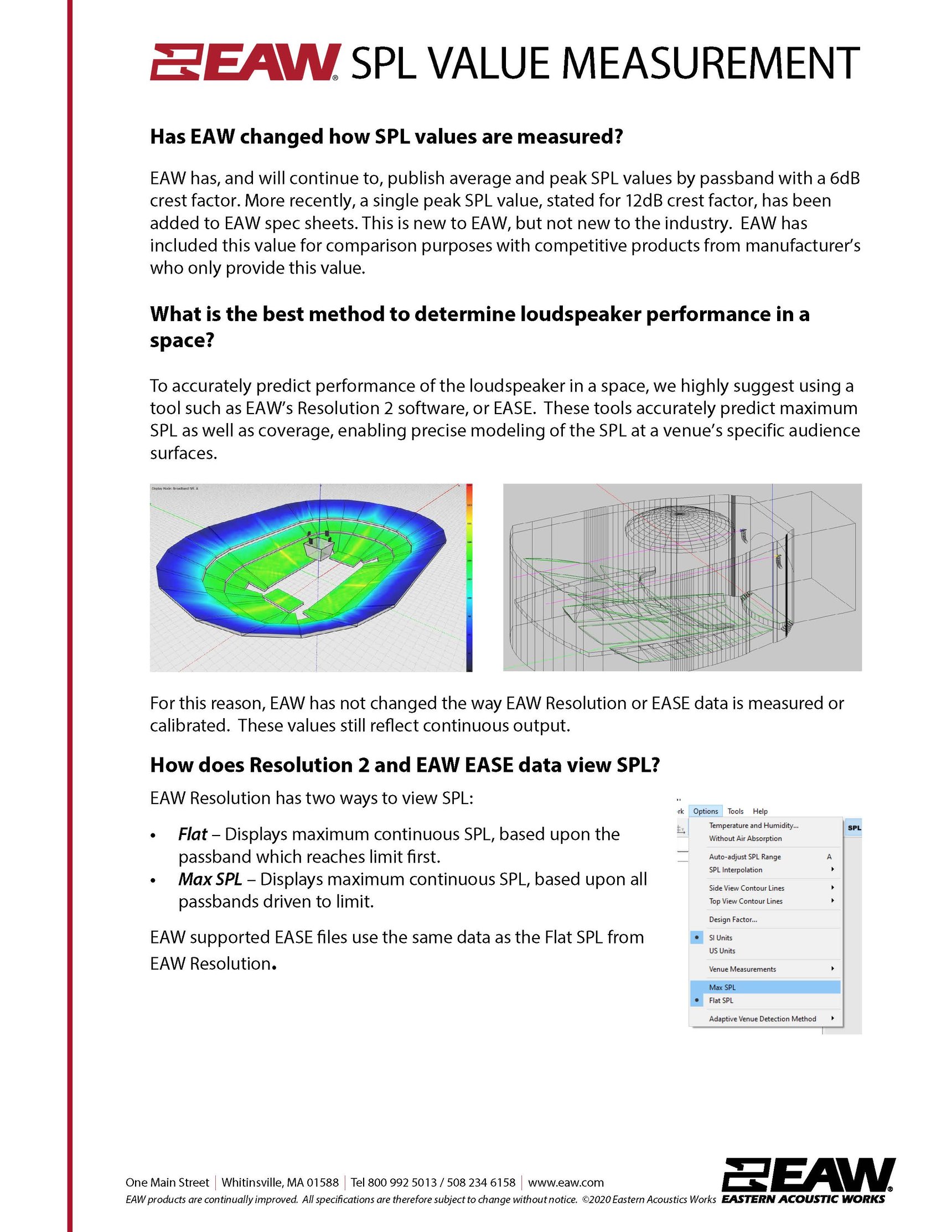 Has EAW changed how SPL values are measured?